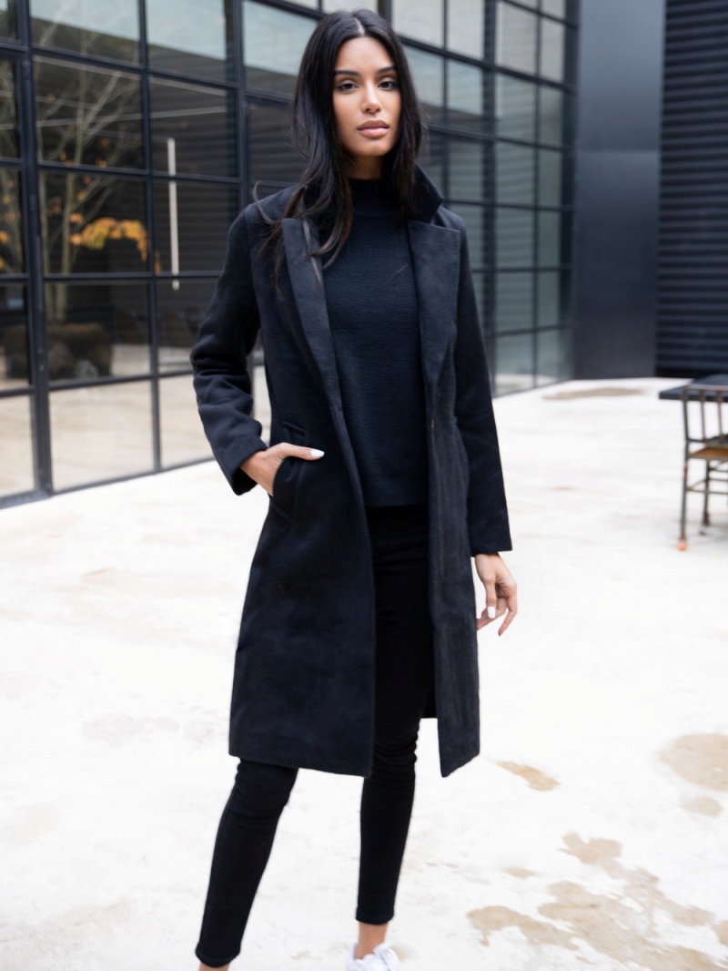 Blakely Mabel Tailored Longline Coat Black | 065-PHCANM