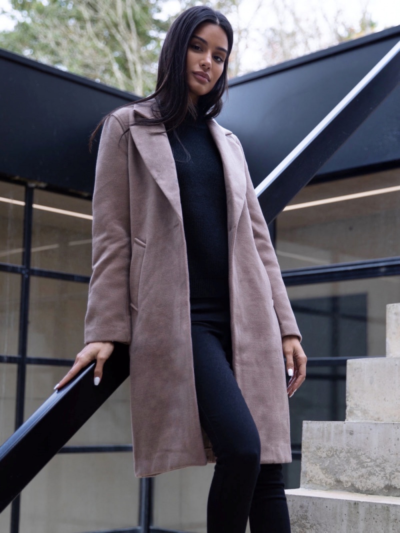 Blakely Mabel Tailored Longline Coat Coffee | 167-ZUMCAQ