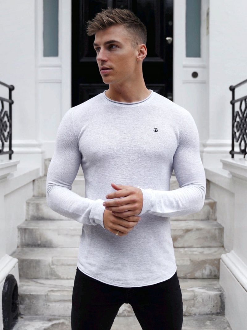 Blakely Mason Knit Jumper Marl White | 730-RLXPCT