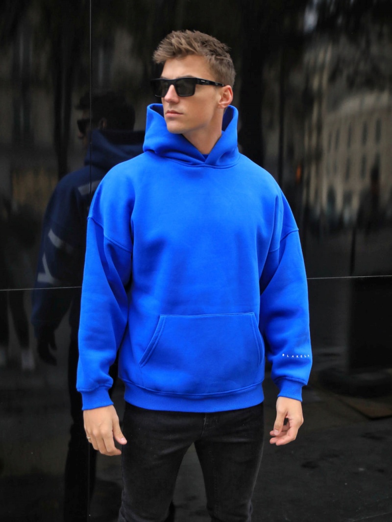 Blakely Members Idris Oversized Hoodie Cobalt Blue | 625-WQLARO