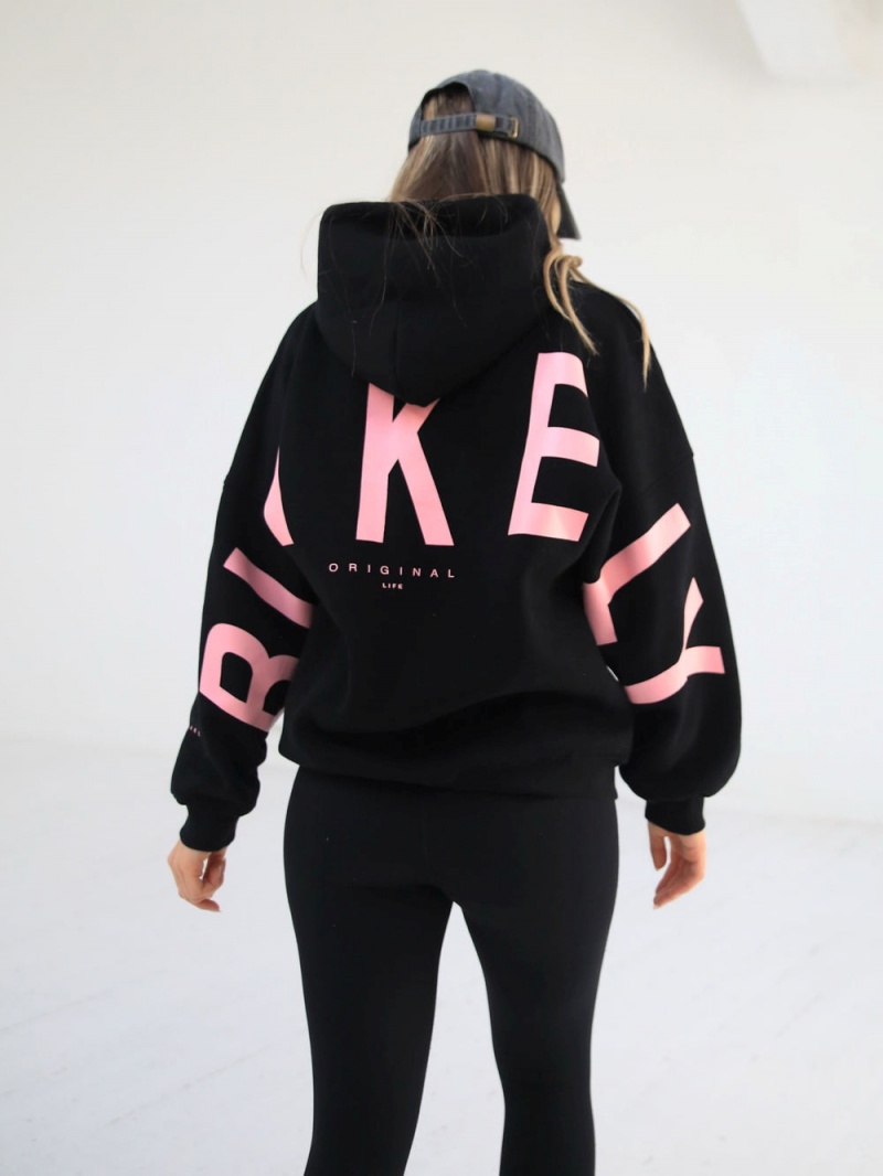 Blakely Members Isabel Oversized Hoodie Black & Pink | 873-OQFGSX