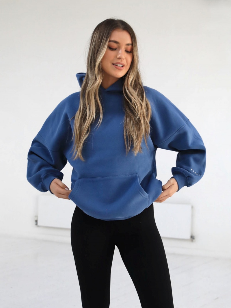 Blakely Members Isabel Oversized Hoodie Mid Blue | 618-XKLJNE