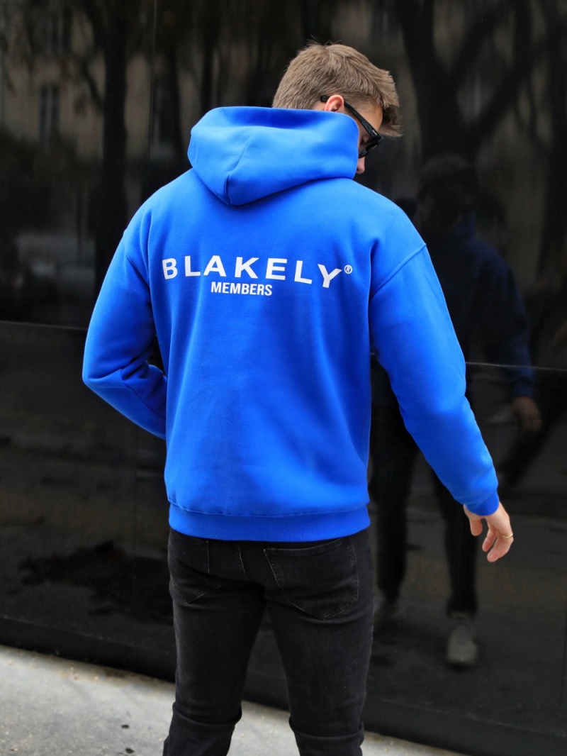 Blakely Members Relaxed Hoodie Cobalt Blue | 509-WVQBJC