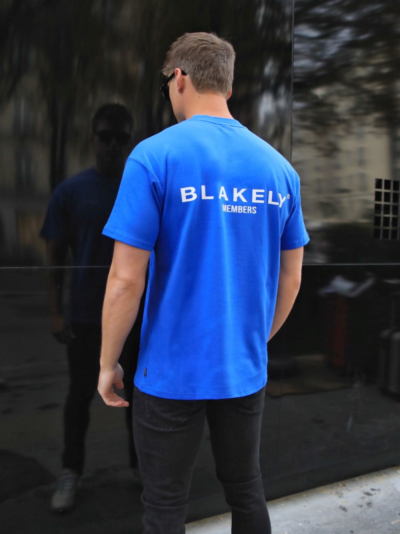 Blakely Members Relaxed T-Shirt Cobalt Blue | 631-RYCGXN