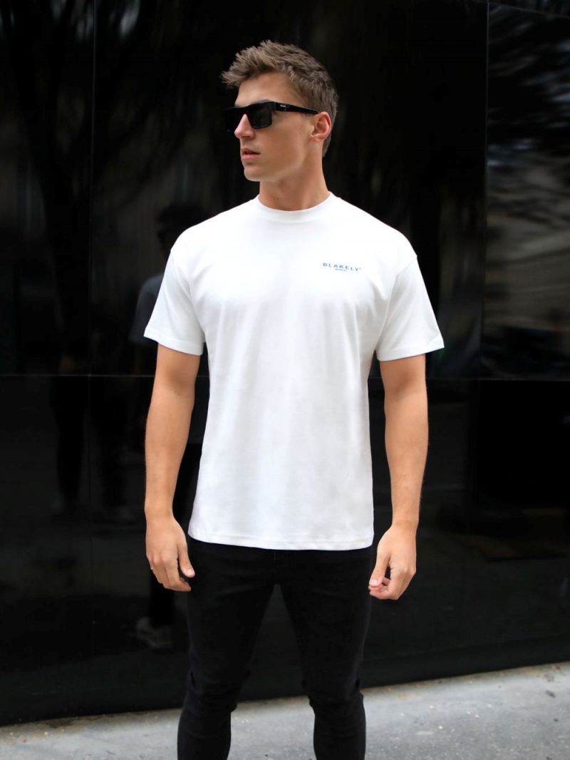 Blakely Members Relaxed T-Shirt White | 836-LYHZAJ