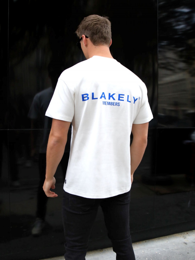 Blakely Members Relaxed T-Shirt White | 836-LYHZAJ