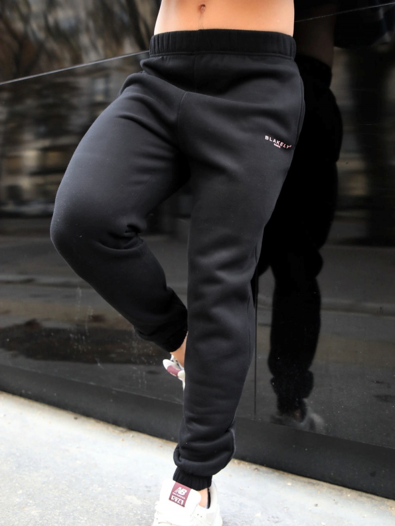 Blakely Members Sweatpants Black & Pink | 569-TZDSVQ