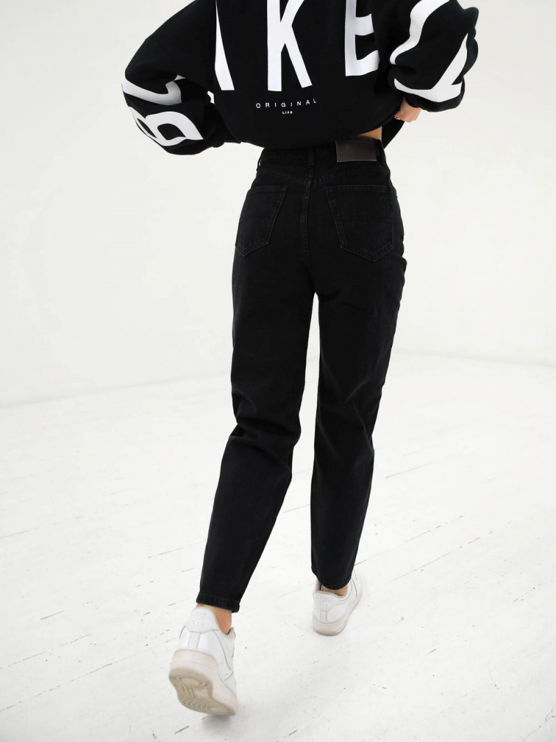 Blakely Mom Jeans Black | 359-UVDCSA