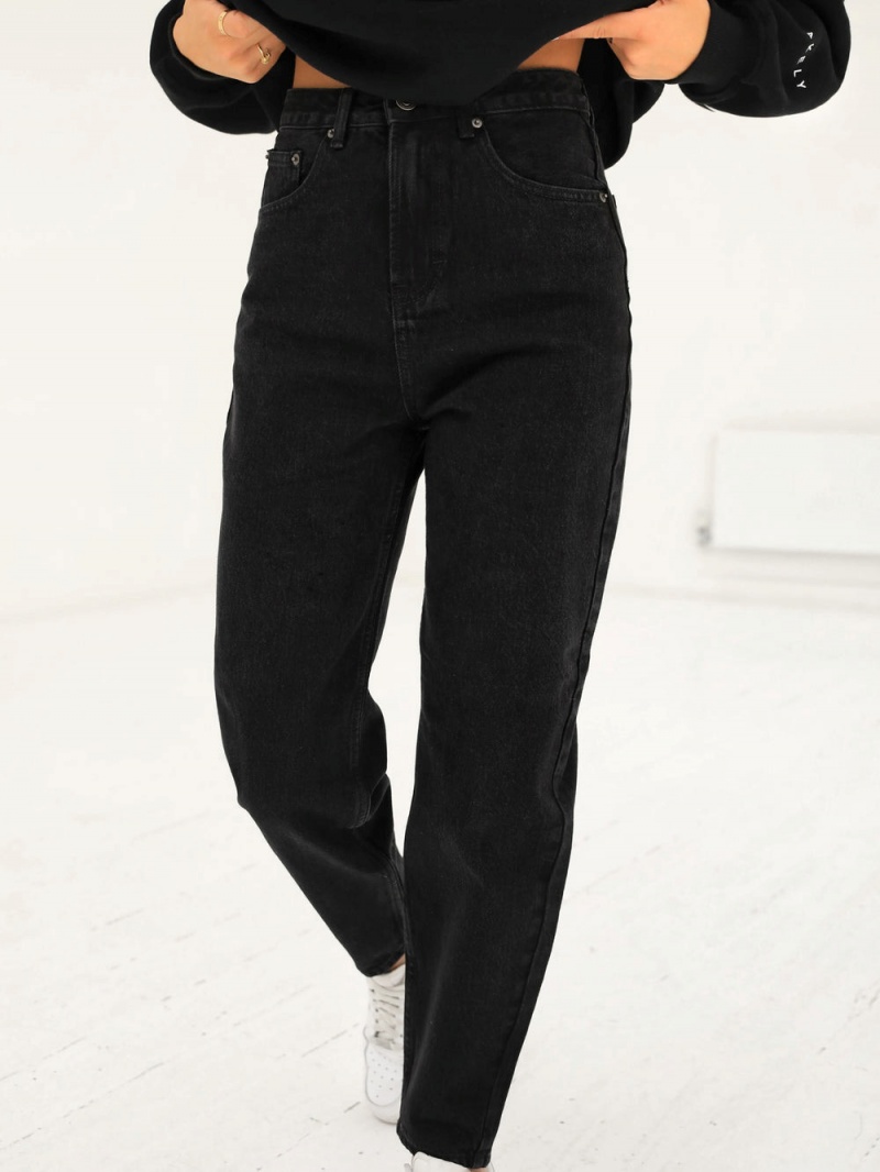 Blakely Mom Jeans Black | 359-UVDCSA