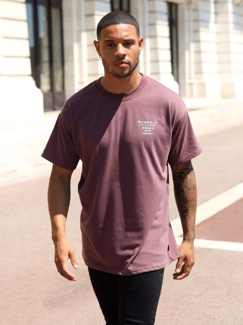 Blakely Monaco Relaxed T-Shirt Burgundy | 295-ECBSQU