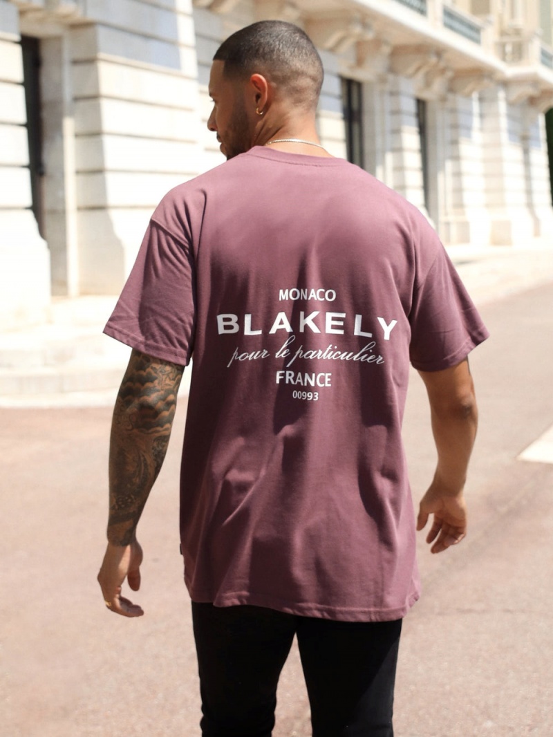 Blakely Monaco Relaxed T-Shirt Burgundy | 295-ECBSQU