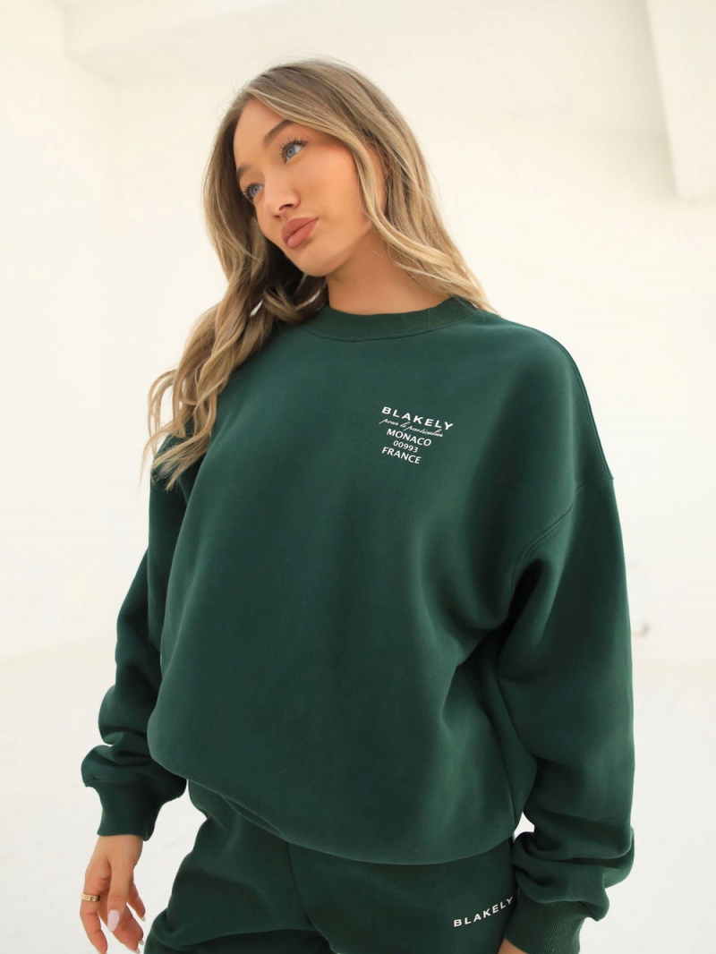 Blakely Monaco Women's Jumper Dark Green | 154-DWHAOC