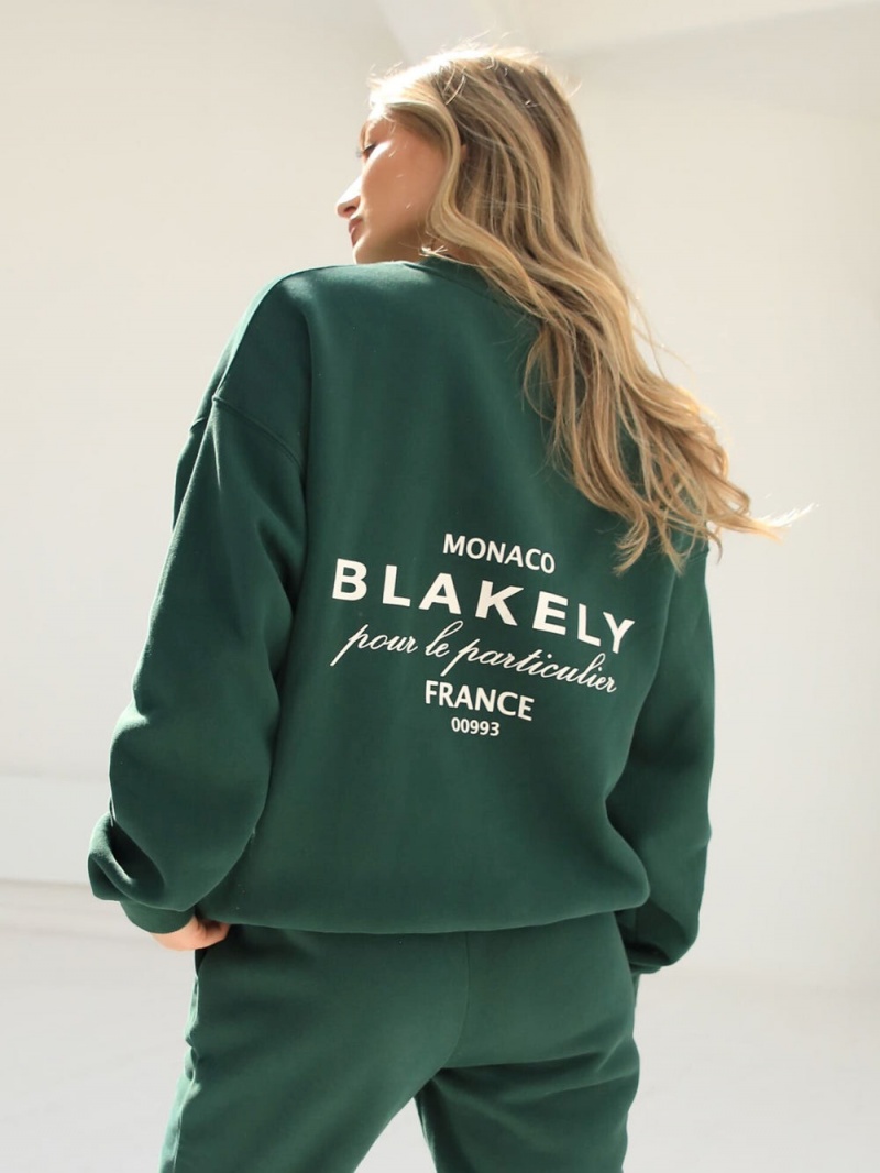 Blakely Monaco Women's Jumper Dark Green | 154-DWHAOC