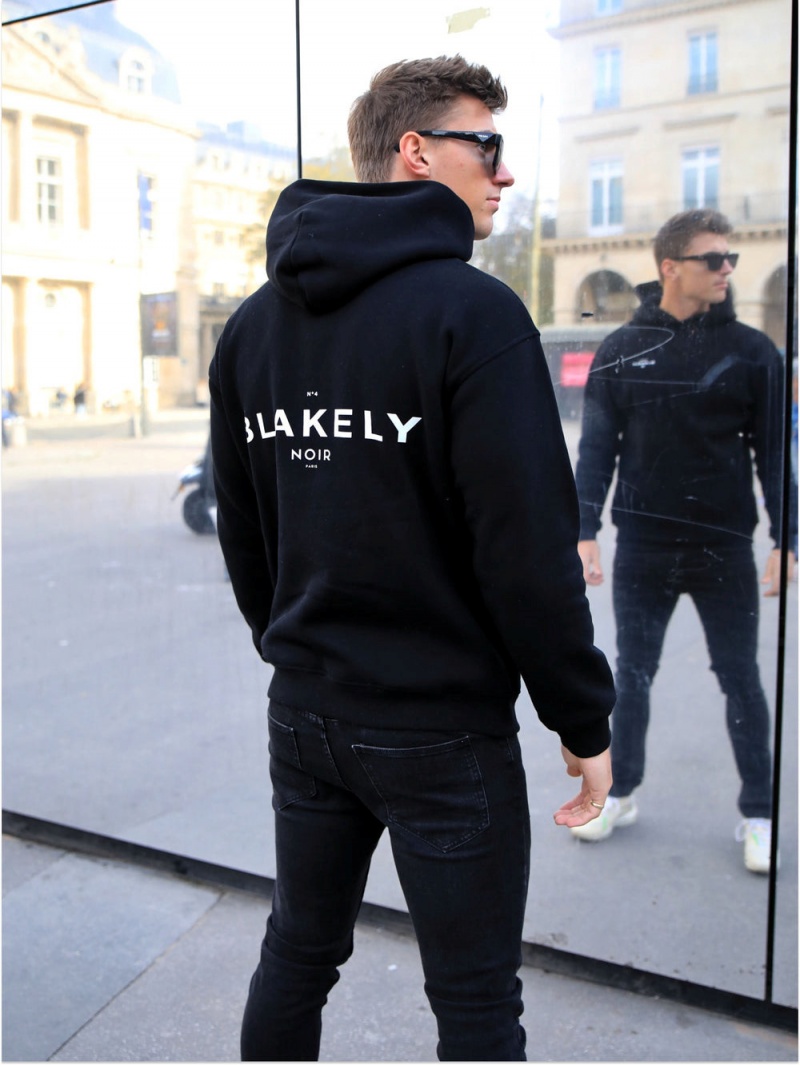 Blakely Noir II Relaxed Hoodie Black | 932-RVAYZC