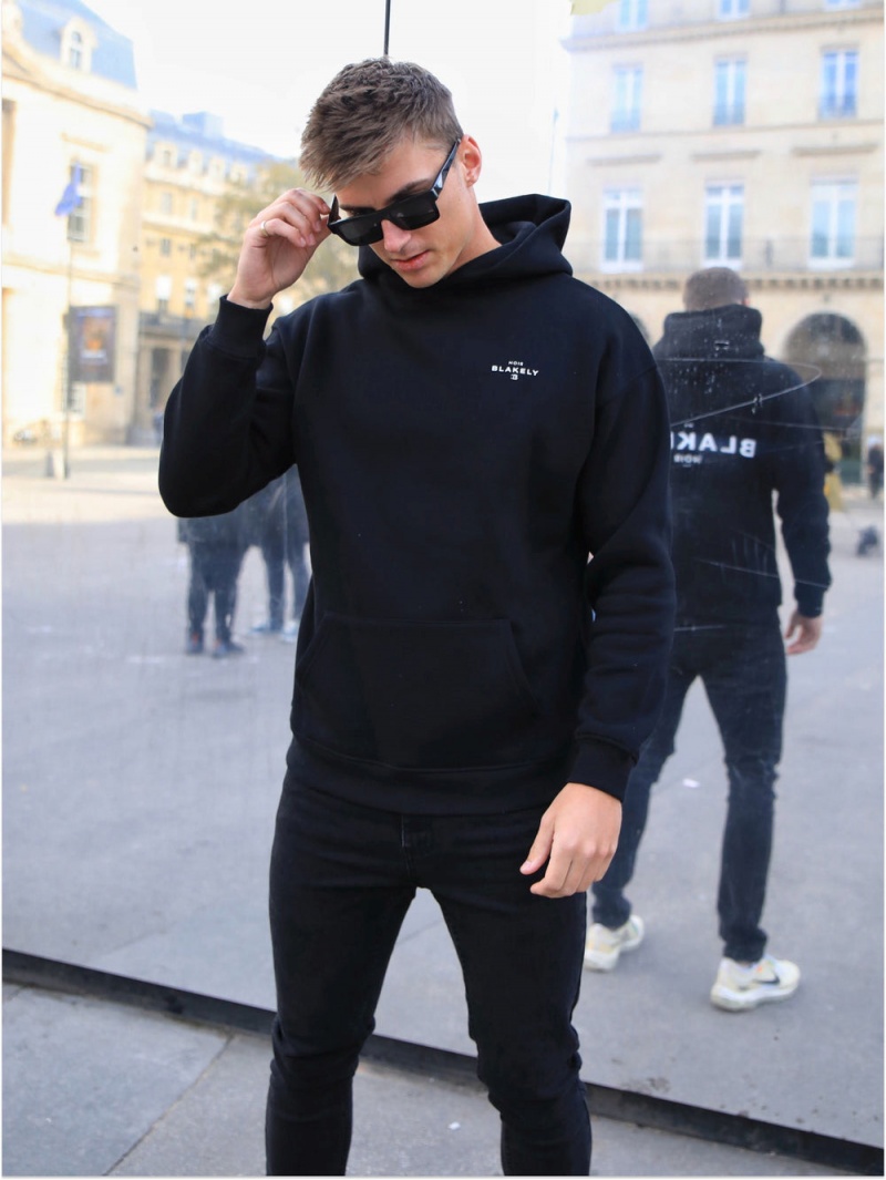 Blakely Noir II Relaxed Hoodie Black | 932-RVAYZC