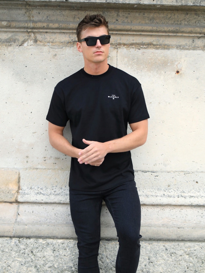 Blakely Noir II Relaxed T-Shirt Black | 045-VSGAMQ