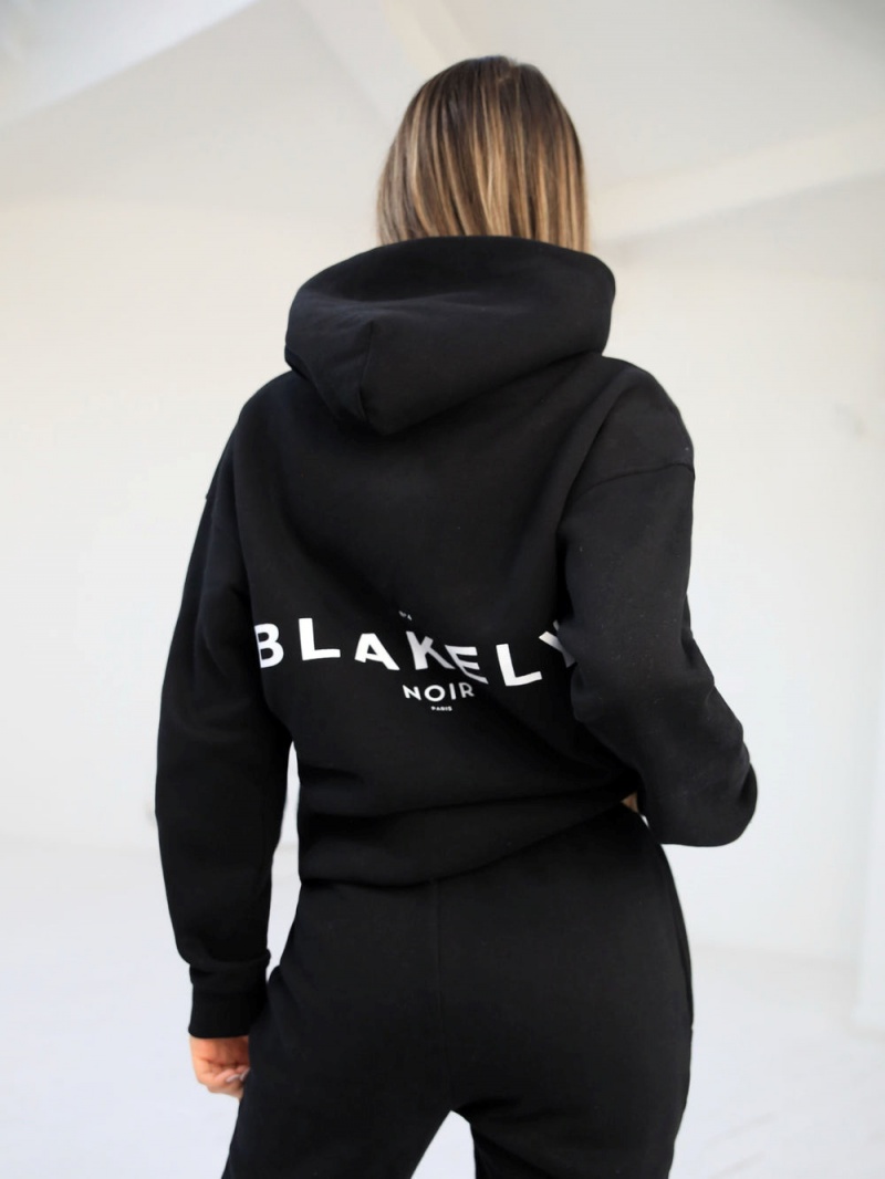 Blakely Noir II Women's Relaxed Hoodie Black | 154-CQDVNB