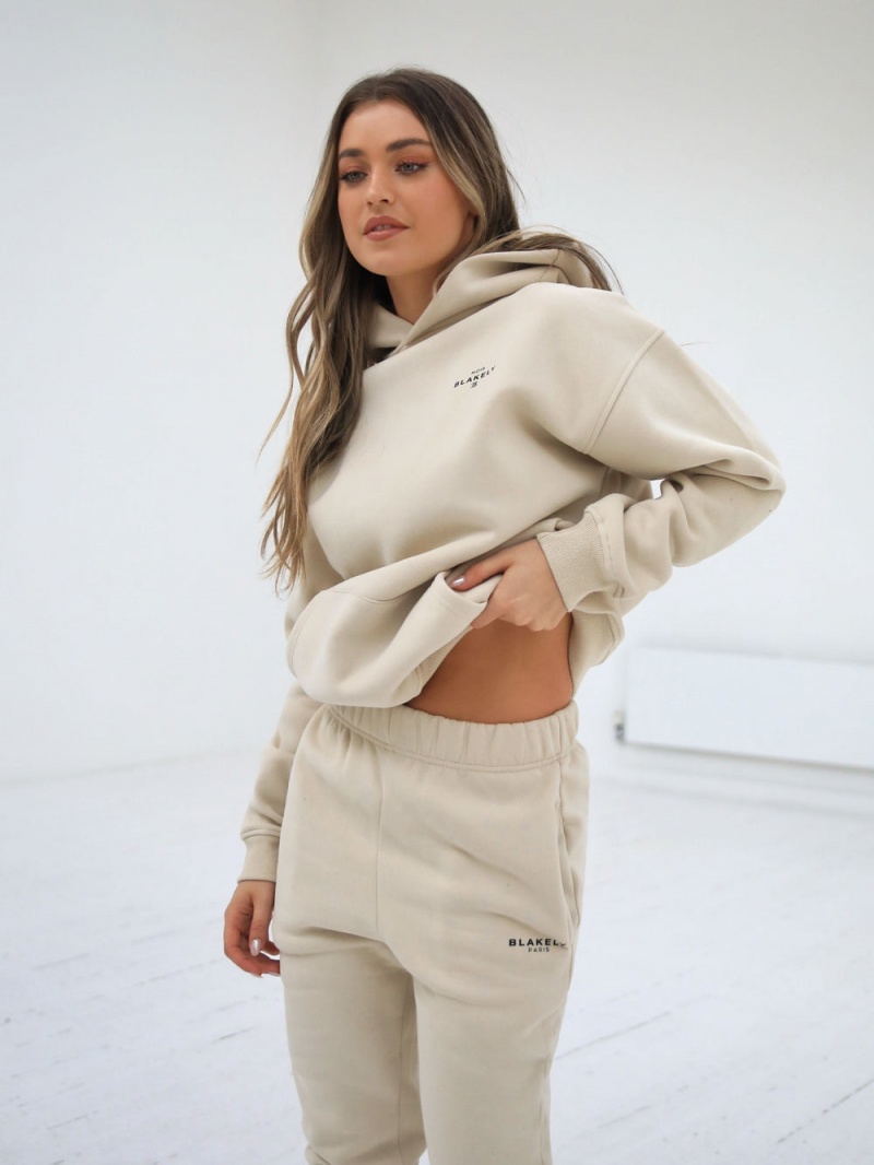 Blakely Noir II Women's Relaxed Hoodie Soft Beige | 926-TBEWXG