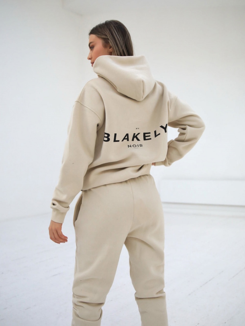 Blakely Noir II Women\'s Relaxed Hoodie Soft Beige | 926-TBEWXG