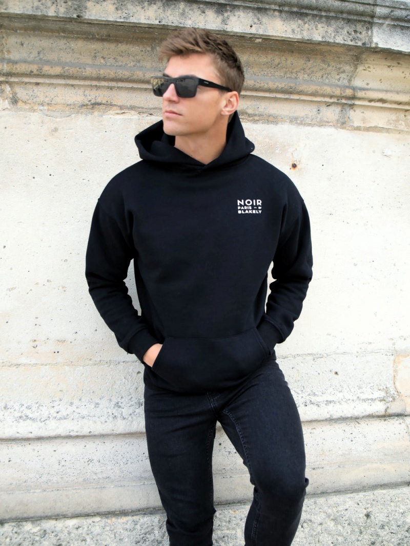 Blakely Noir Relaxed Hoodie Black | 249-JSIGCZ