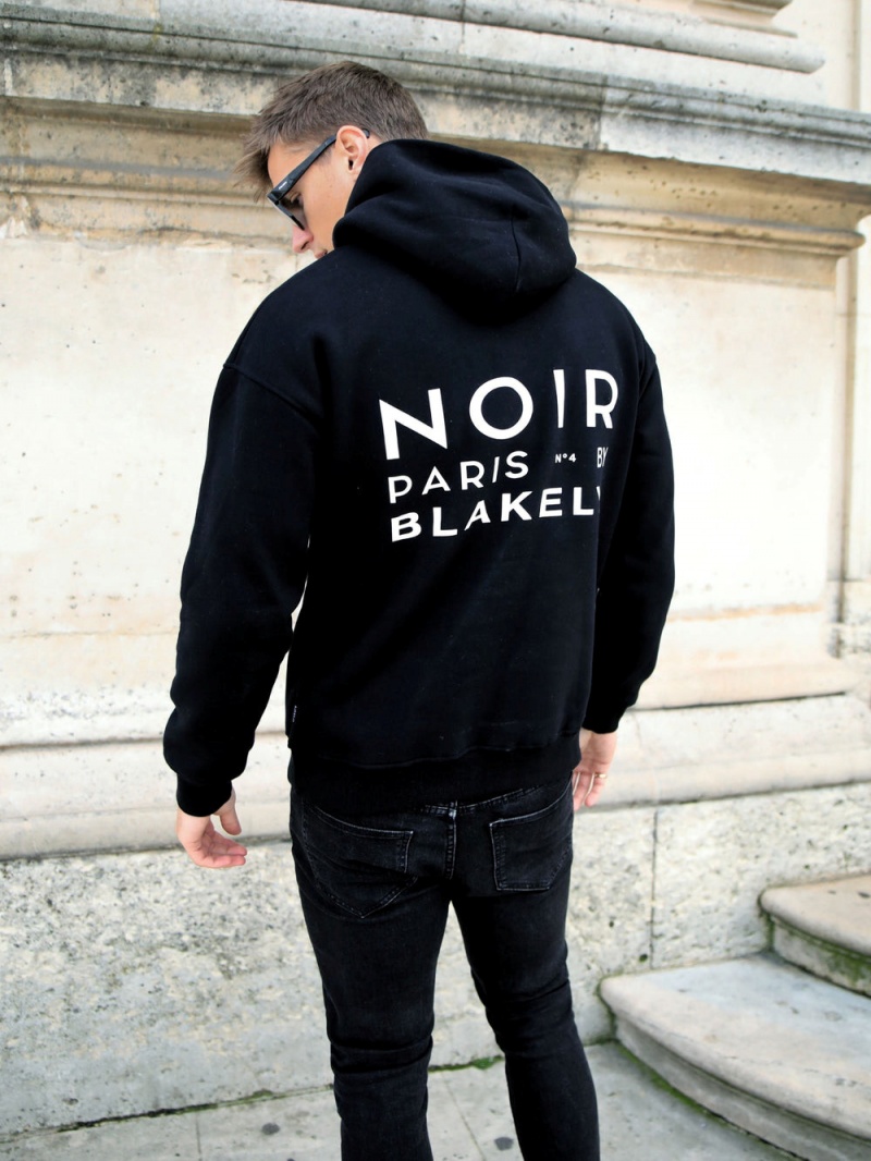 Blakely Noir Relaxed Hoodie Black | 249-JSIGCZ