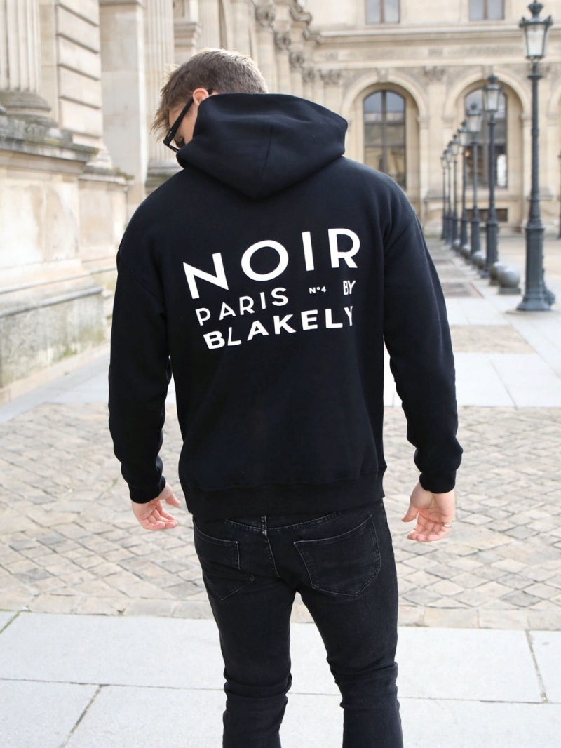 Blakely Noir Relaxed Hoodie Black | 249-JSIGCZ