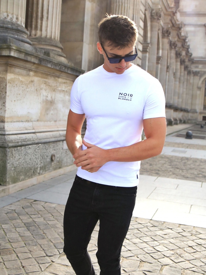 Blakely Noir Slim T-Shirt White | 648-SDMLFK