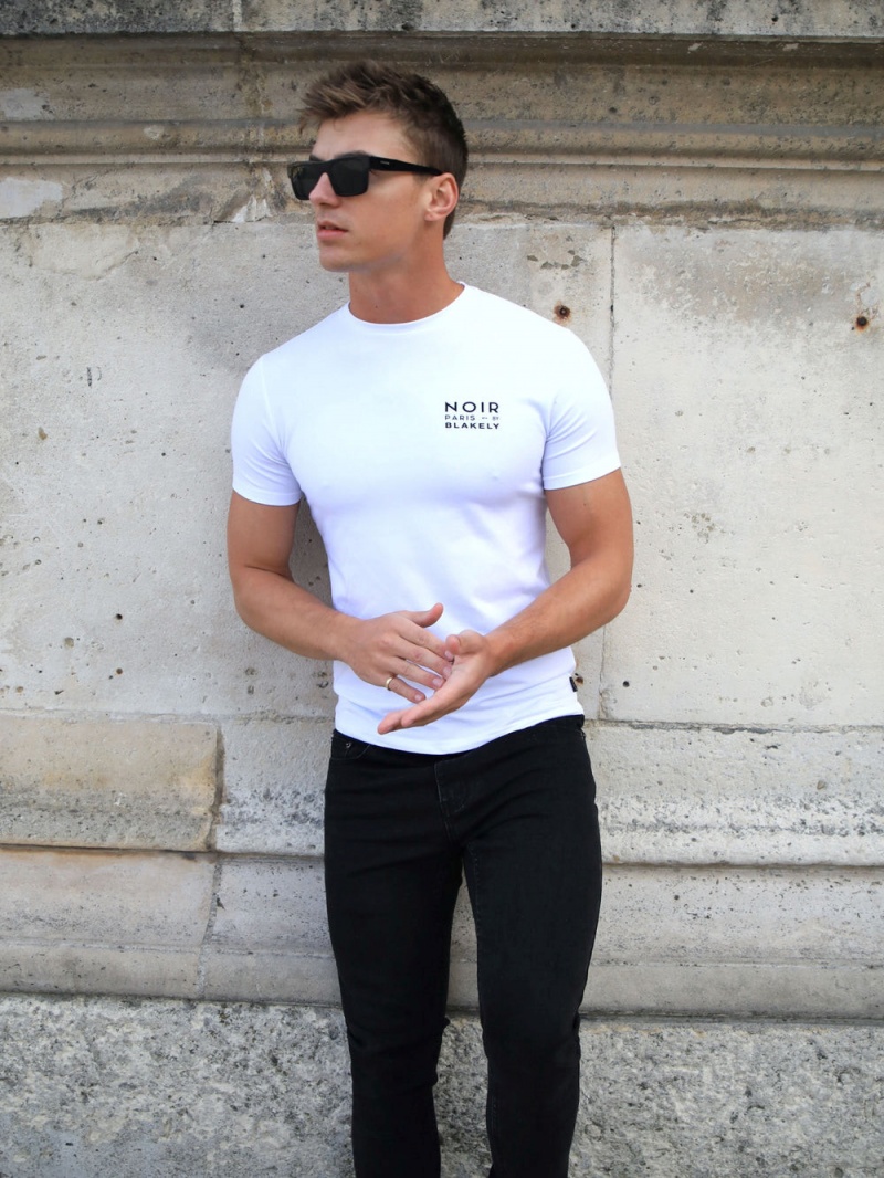 Blakely Noir Slim T-Shirt White | 648-SDMLFK