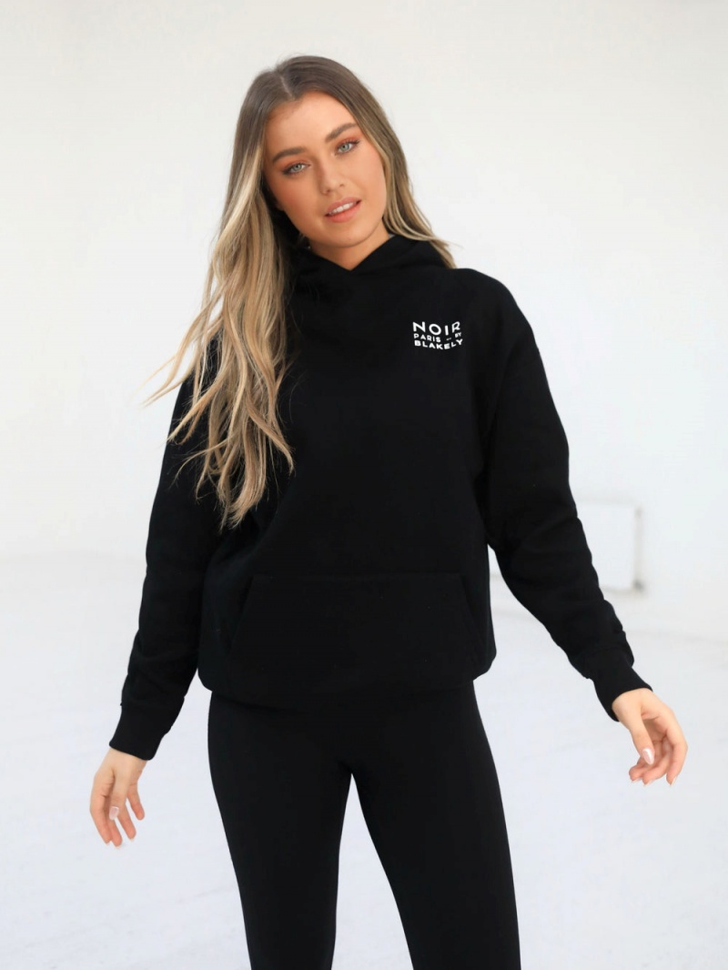 Blakely Noir Women's Relaxed Hoodie Black | 518-VLZEJU