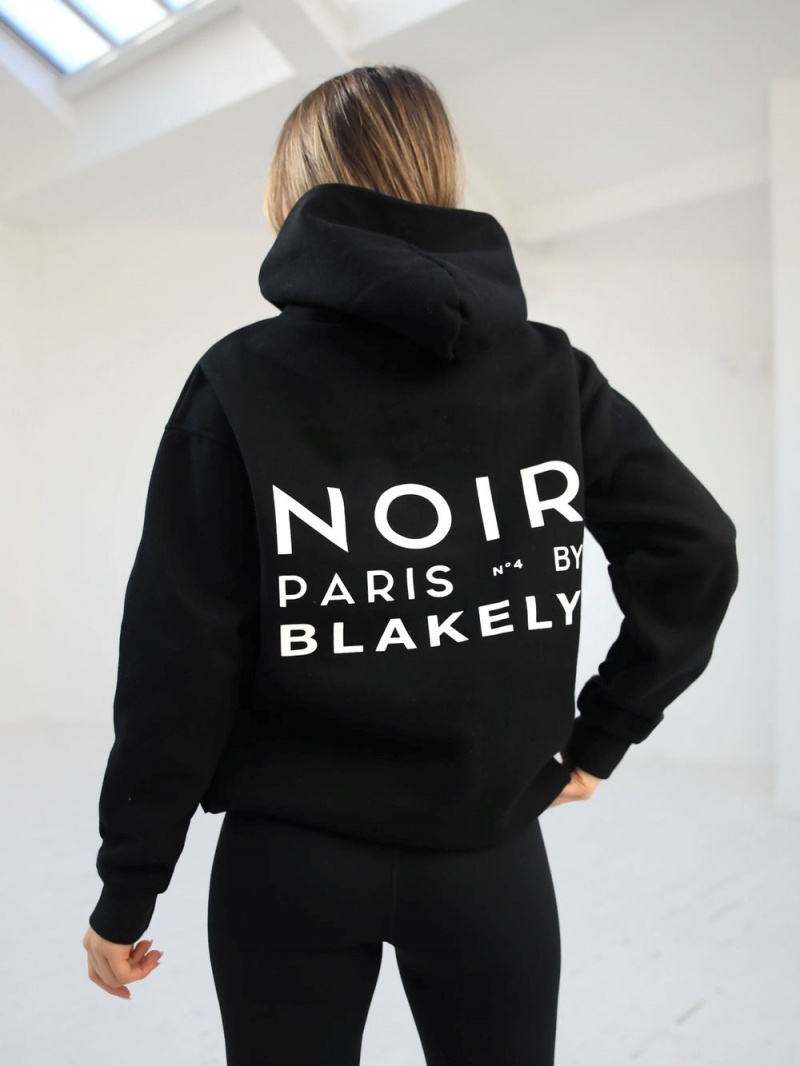 Blakely Noir Women\'s Relaxed Hoodie Black | 518-VLZEJU