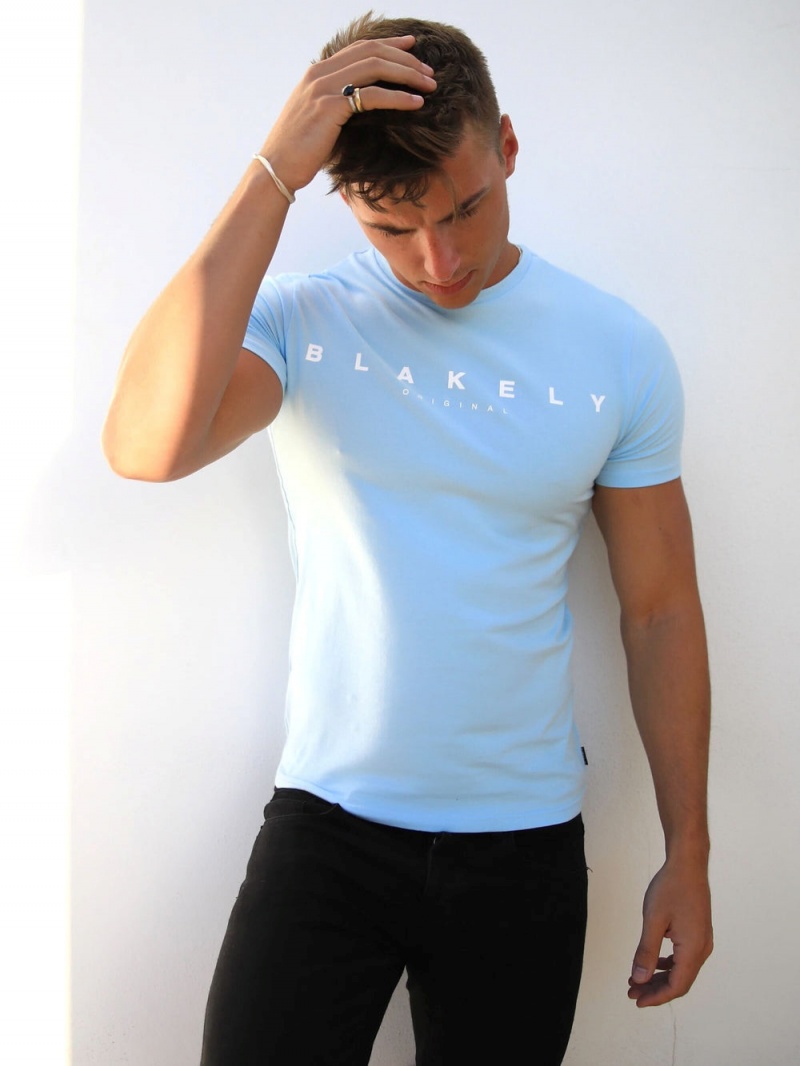 Blakely Ocean T-Shirt Light Blue | 983-TMQPGA