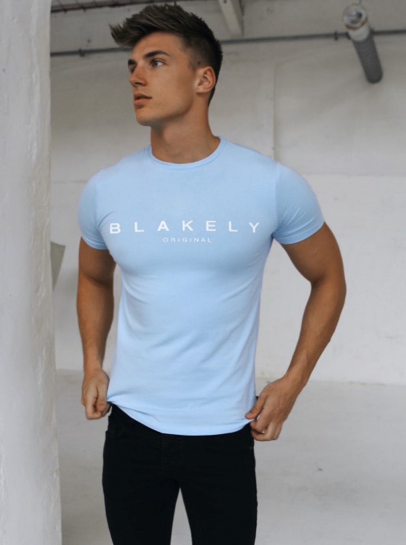 Blakely Ocean T-Shirt Light Blue | 983-TMQPGA