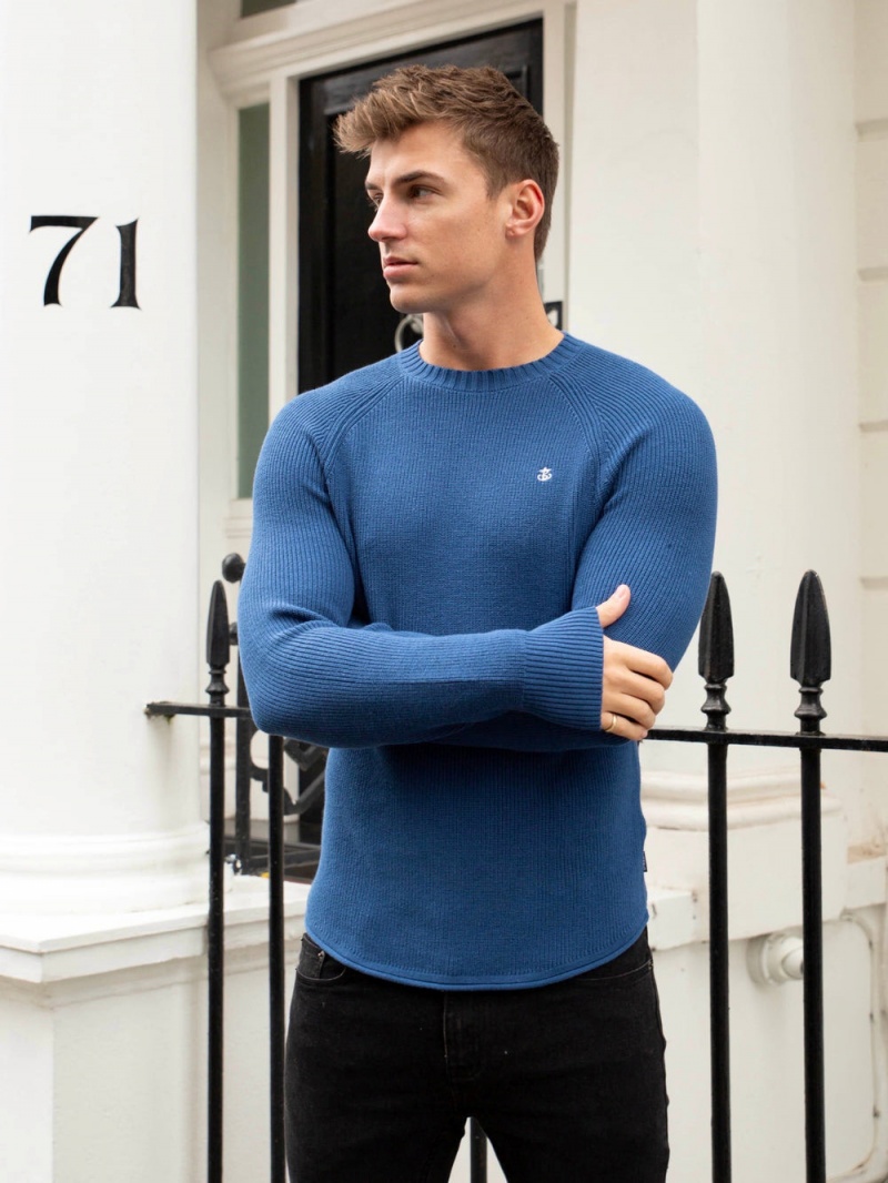 Blakely Olton Knit Jumper Blue | 430-LHBXPJ