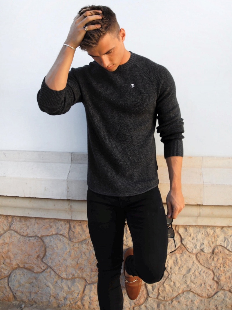 Blakely Olton Knit Jumper Charcoal | 543-QYGRFH