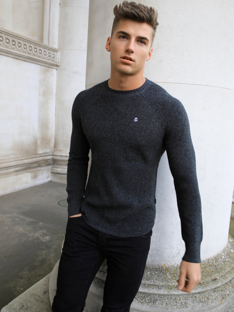 Blakely Olton Knit Jumper Charcoal | 543-QYGRFH