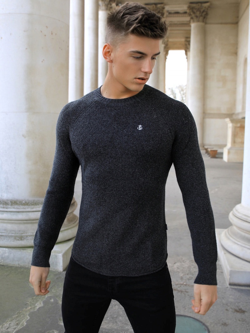 Blakely Olton Knit Jumper Charcoal | 543-QYGRFH