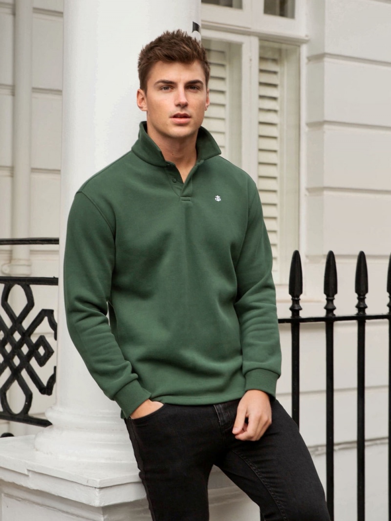 Blakely Otley Collared Jumper Green | 256-YGTNCV