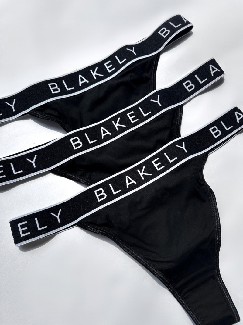 Blakely Phoebe Thong 3 Pack Black | 480-NYXHBL