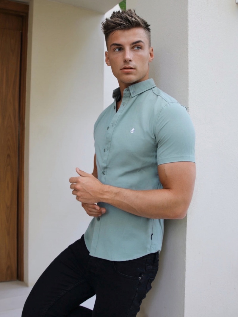 Blakely Pretoria Short Sleeve Shirt Green | 013-NSBLAI