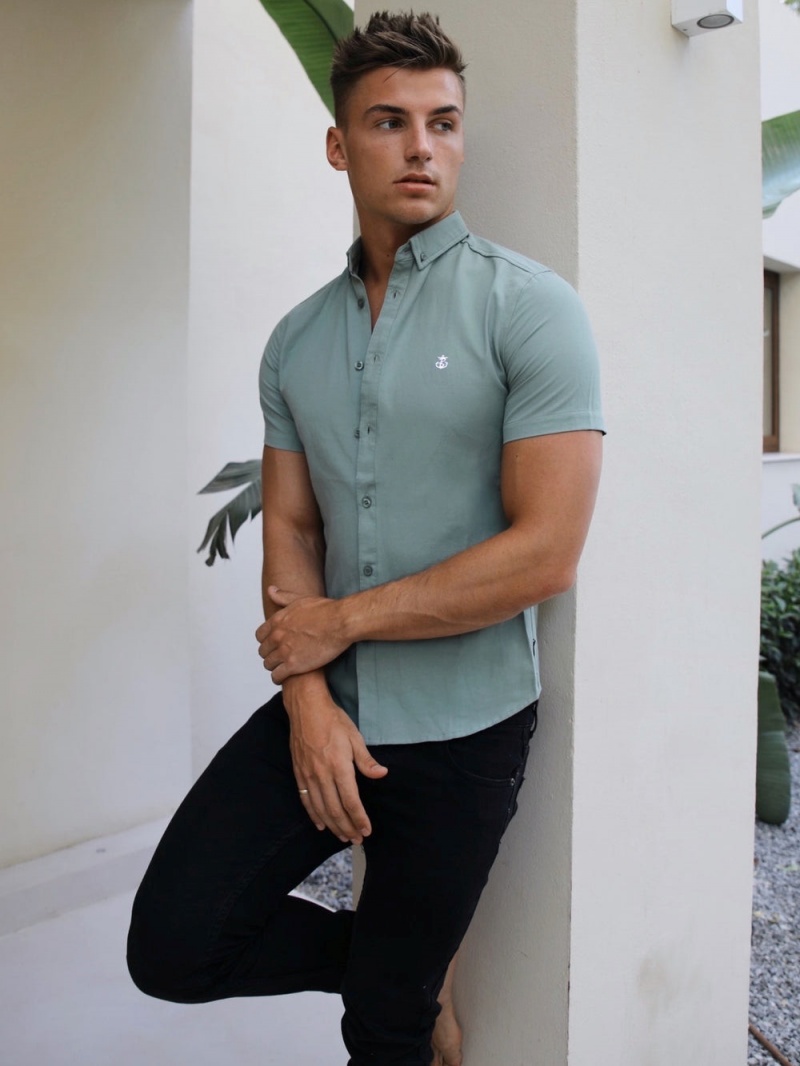 Blakely Pretoria Short Sleeve Shirt Green | 013-NSBLAI