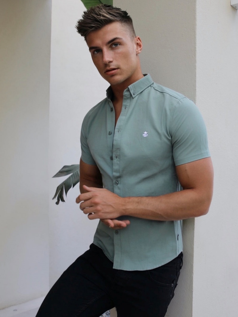 Blakely Pretoria Short Sleeve Shirt Green | 013-NSBLAI