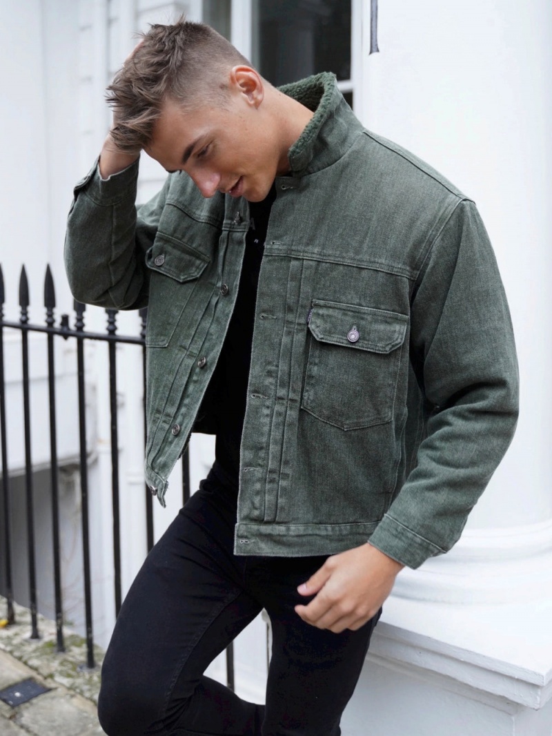 Blakely Rapha Denim Jacket Green | 219-VLGMJE