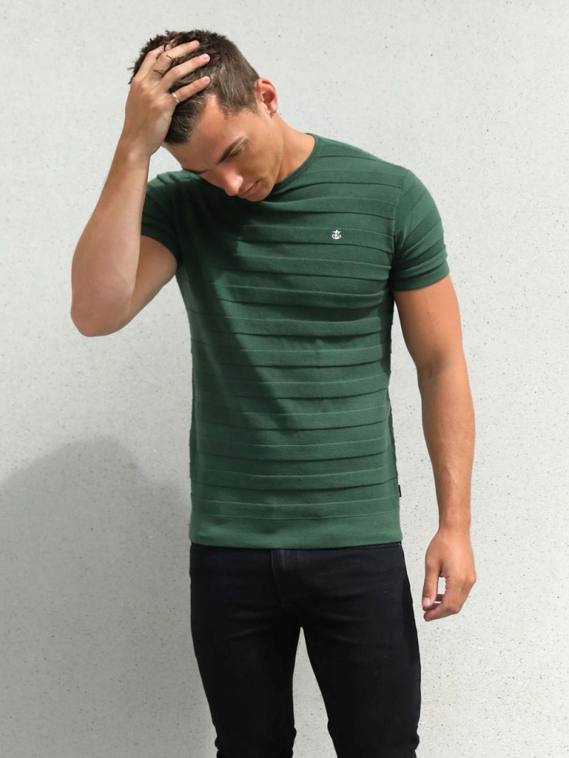 Blakely Raphello Stripe T-Shirt Green | 830-RETMBH