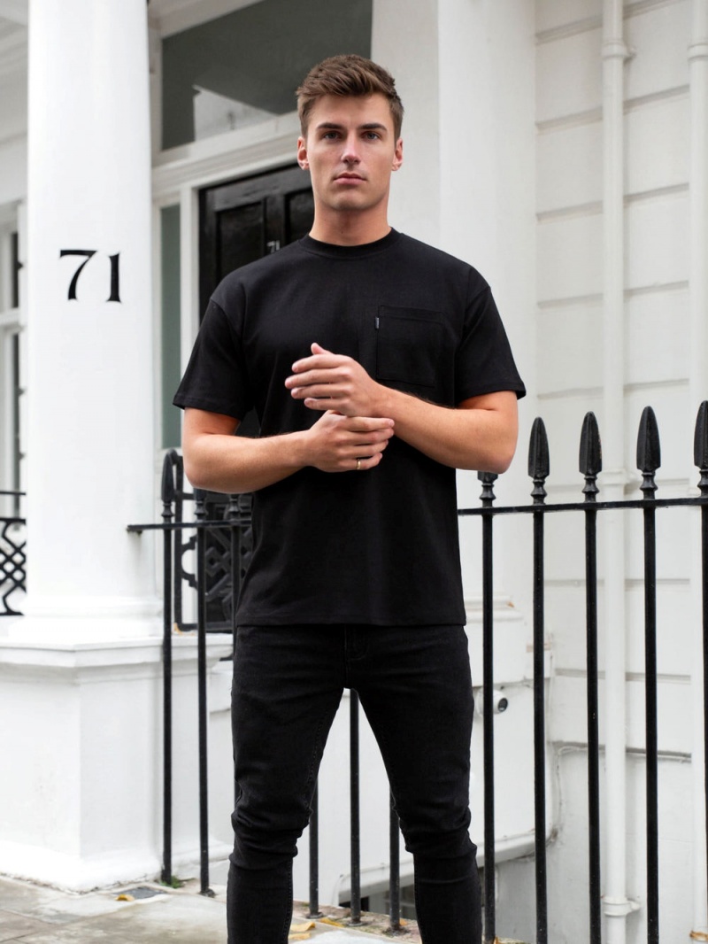 Blakely Relaxed Pocket T-Shirt Black | 598-GYRKHQ