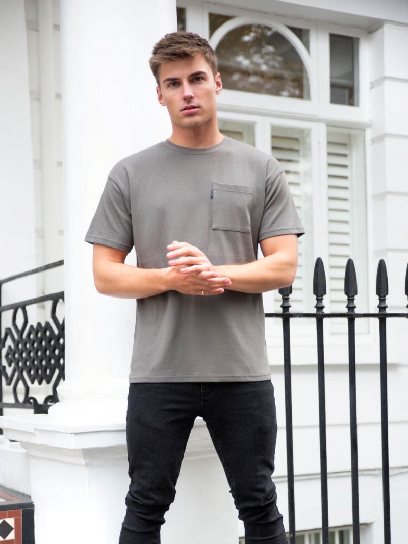 Blakely Relaxed Pocket T-Shirt Charcoal | 970-MNABQR