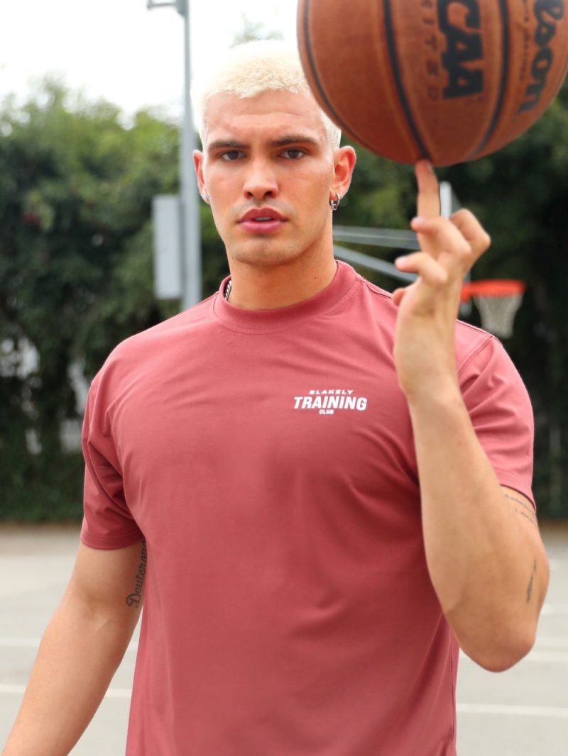 Blakely Relaxed Training T-Shirt Rust Red | 982-PBYGMV