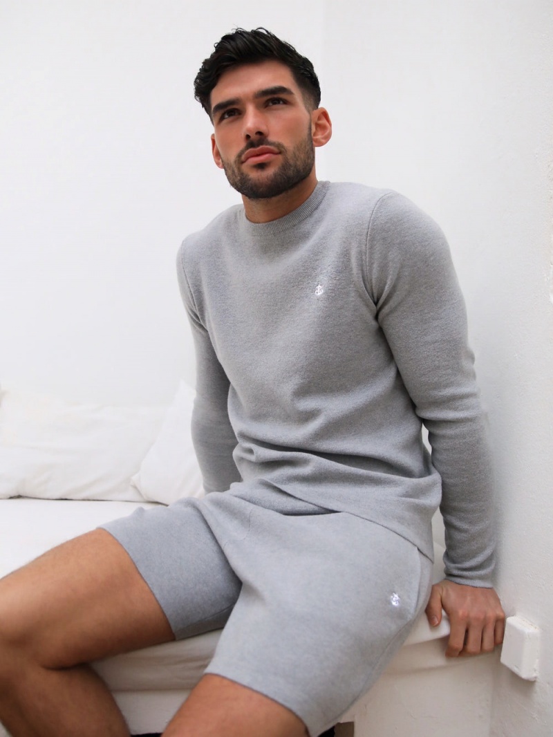 Blakely Riad Knitted Shorts Grey | 369-NAFKST