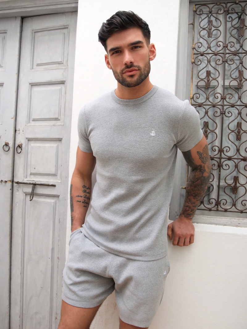 Blakely Riad Knitted T-Shirt Grey | 790-LCNWYT