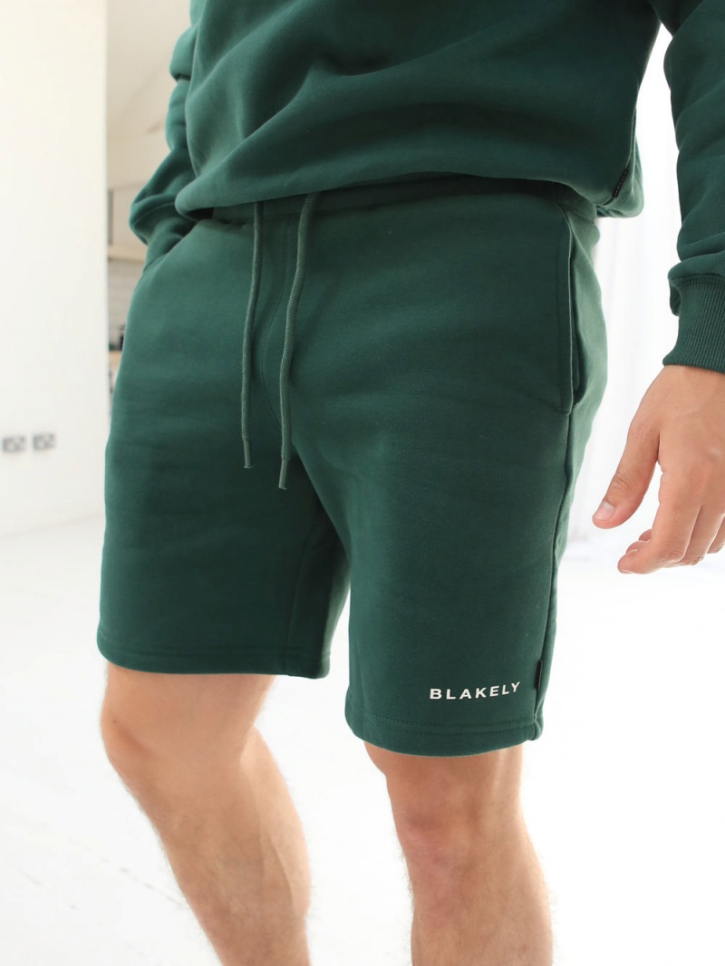 Blakely Riviera Initial Jogger Shorts Dark Green | 158-NTCGEX