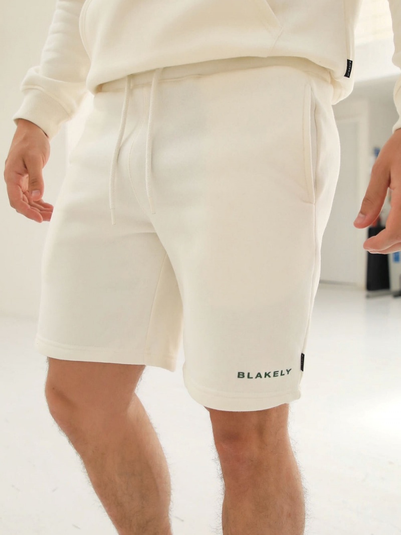 Blakely Riviera Initial Jogger Shorts Ivory | 854-BYSJOQ